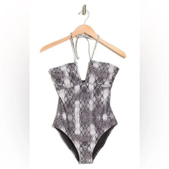 Rachel Roy Standard Ruched Halter One Piece Size Small - Picture 3 of 7